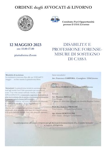 DISABILITA’ E PROFESSIONE FORENSE - MISURE DI SOSTEGNO DI CASSA